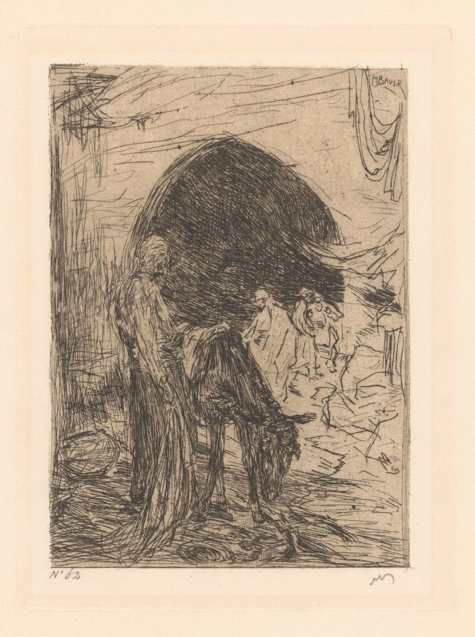 Konstantinopolis'te Eşek Sürücüsü by Marius Bauer (signed by artist)