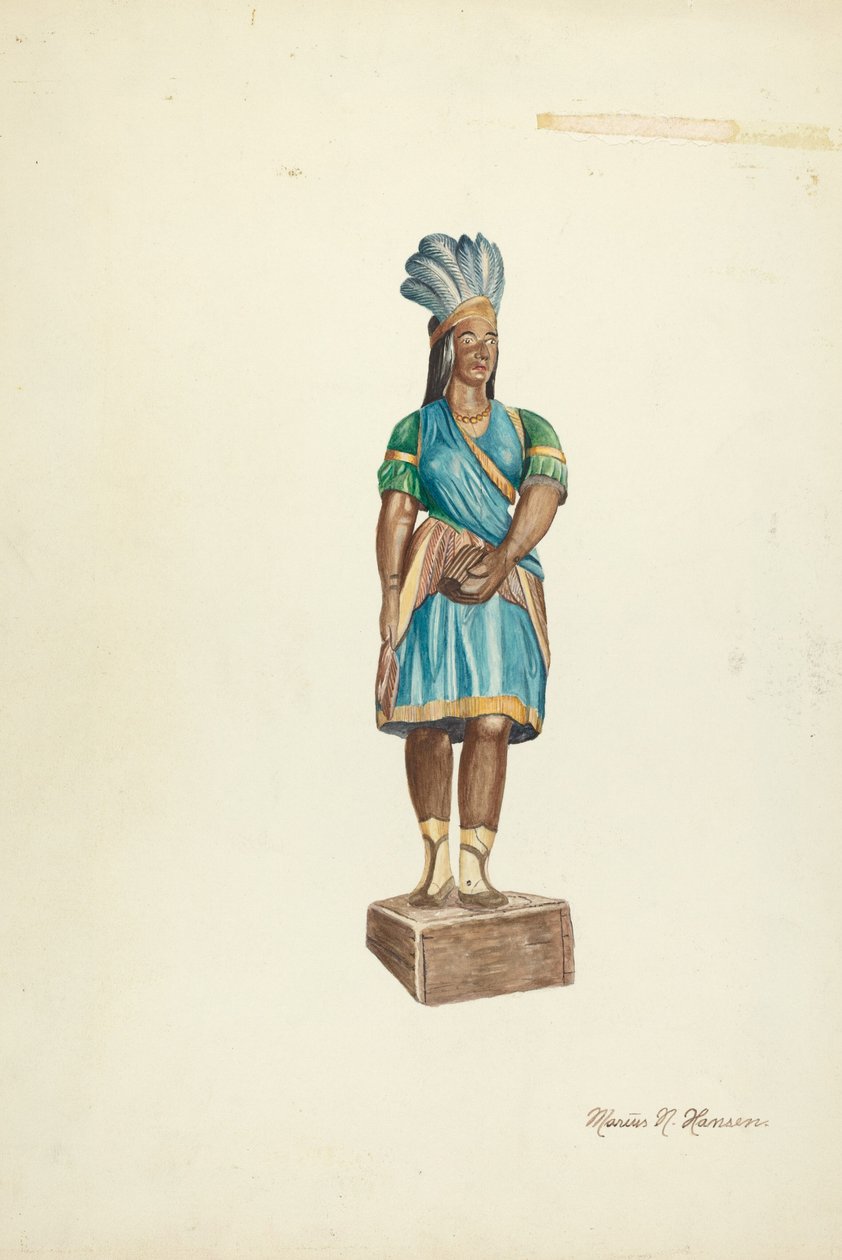 Ahşap Kızılderili Kadın, 19351942. by Marius Hansen