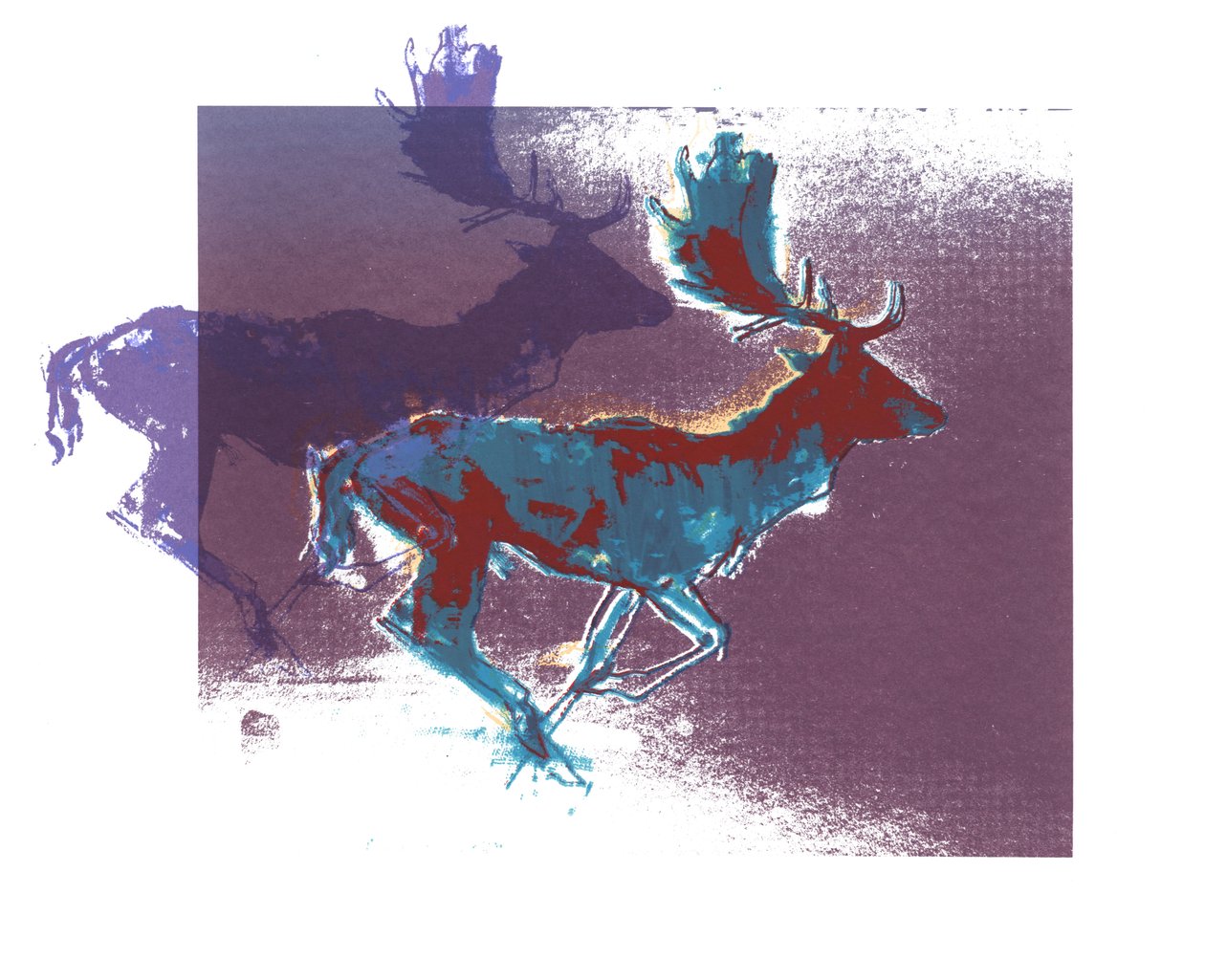 Nadas Bucks (mavi kırmızı, mor), 2015, (ekran baskısı) by Mark Adlington