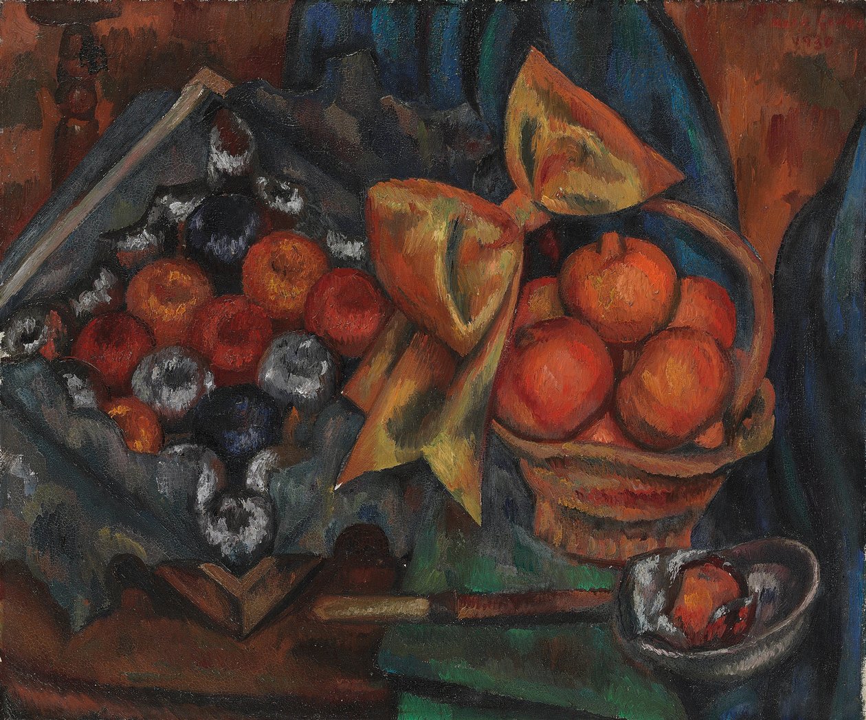 Nar ve Meyve ile Natürmort by Mark Gertler