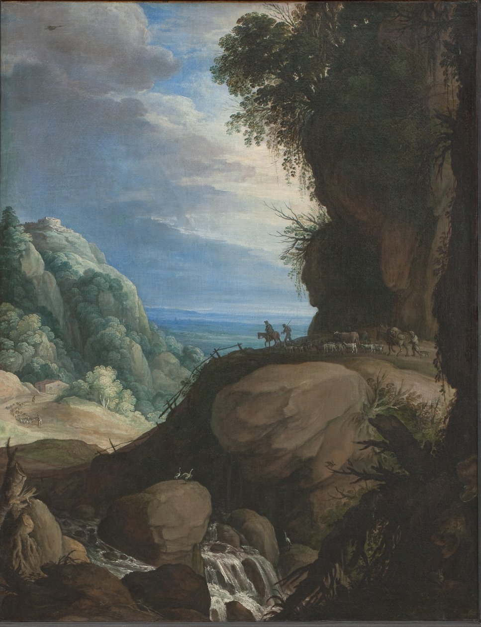 Çobanlarla İtalyan Dağ Manzarası by Marten Ryckaert