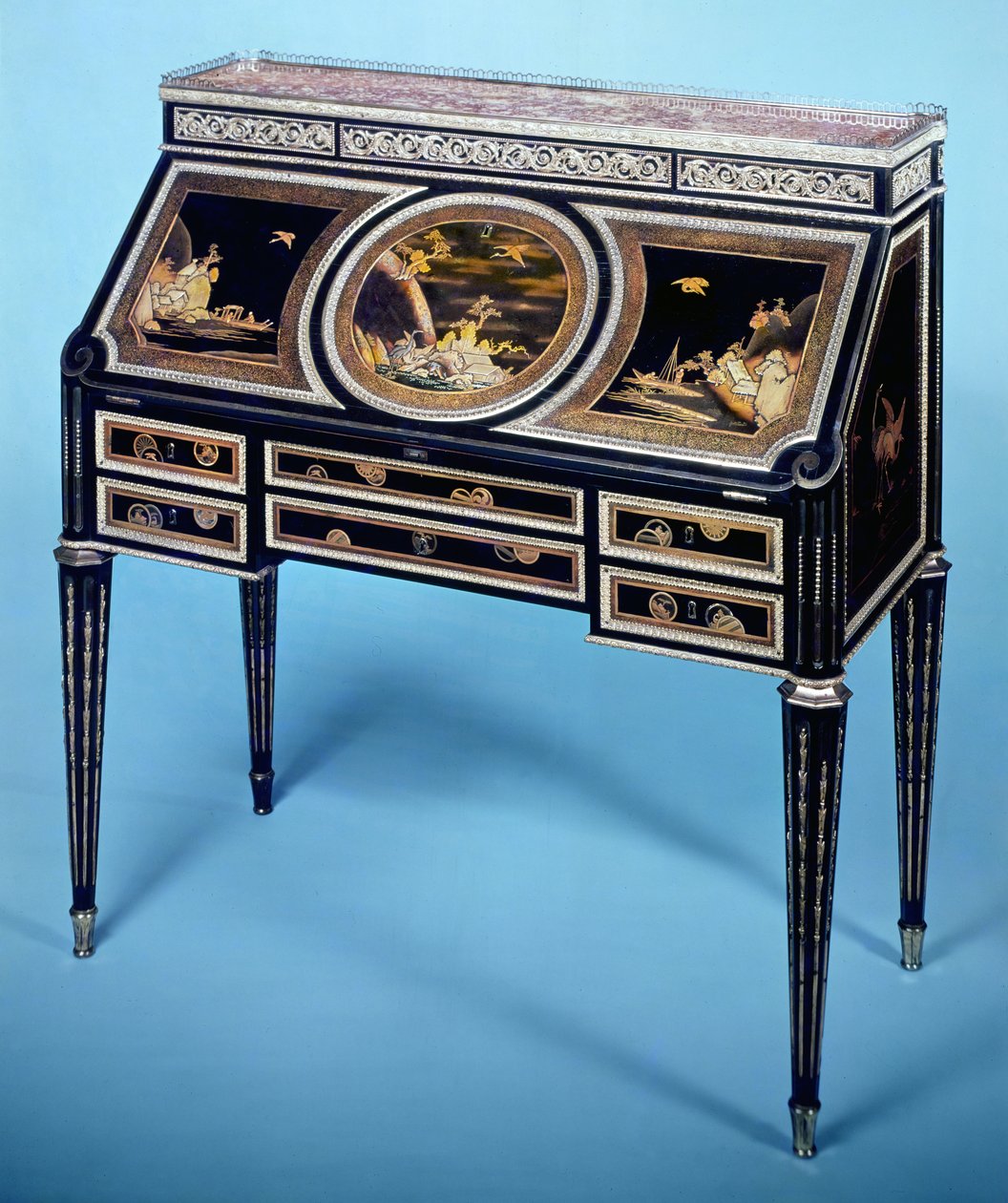 Sekreter, c.1780-85 (abanoz, mermer ve ormolu) by Martin Carlin