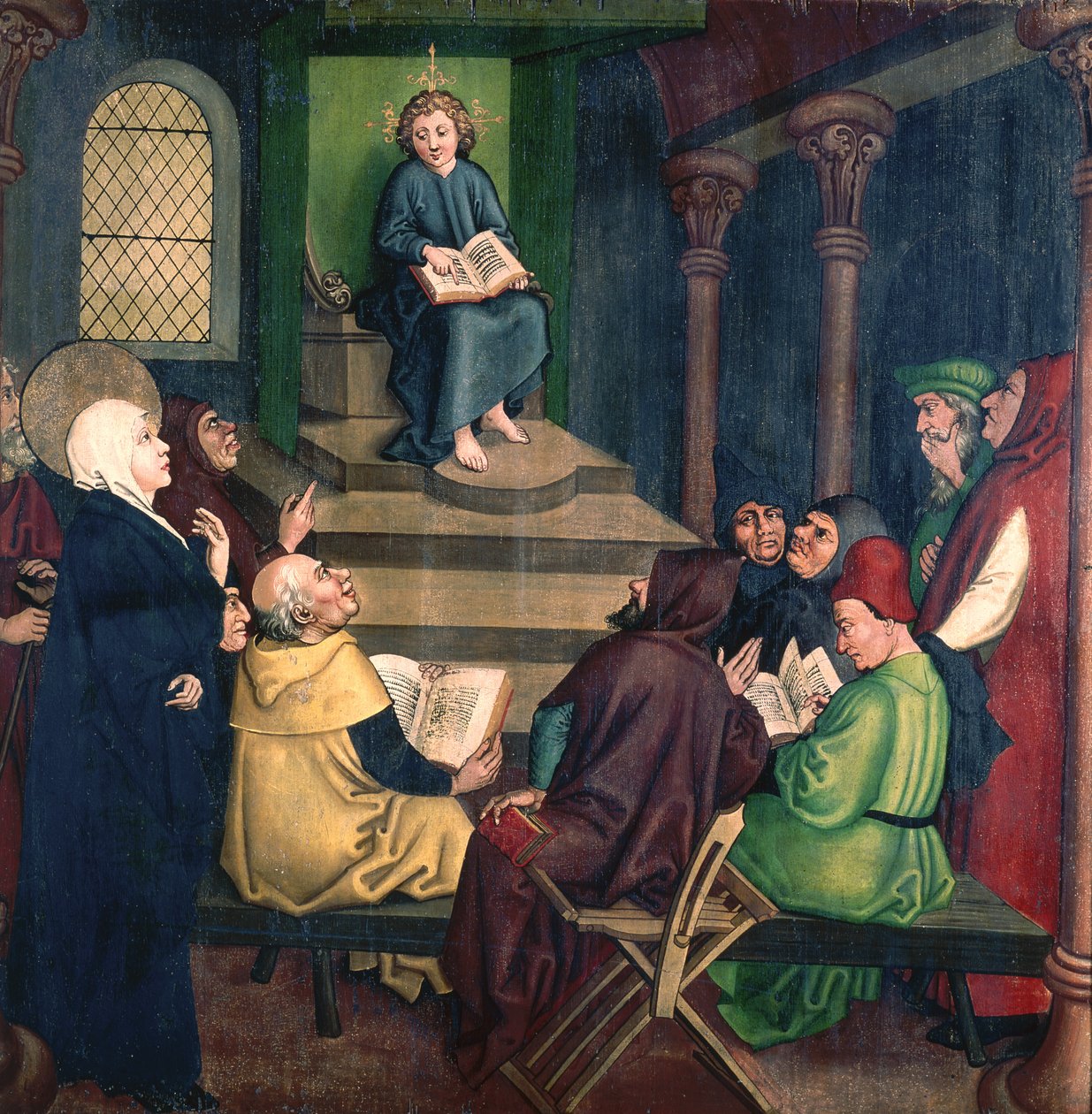 Doktorlarla İsa, Dominiklilerin mihrabından, c.1470-80 by Martin Schongauer