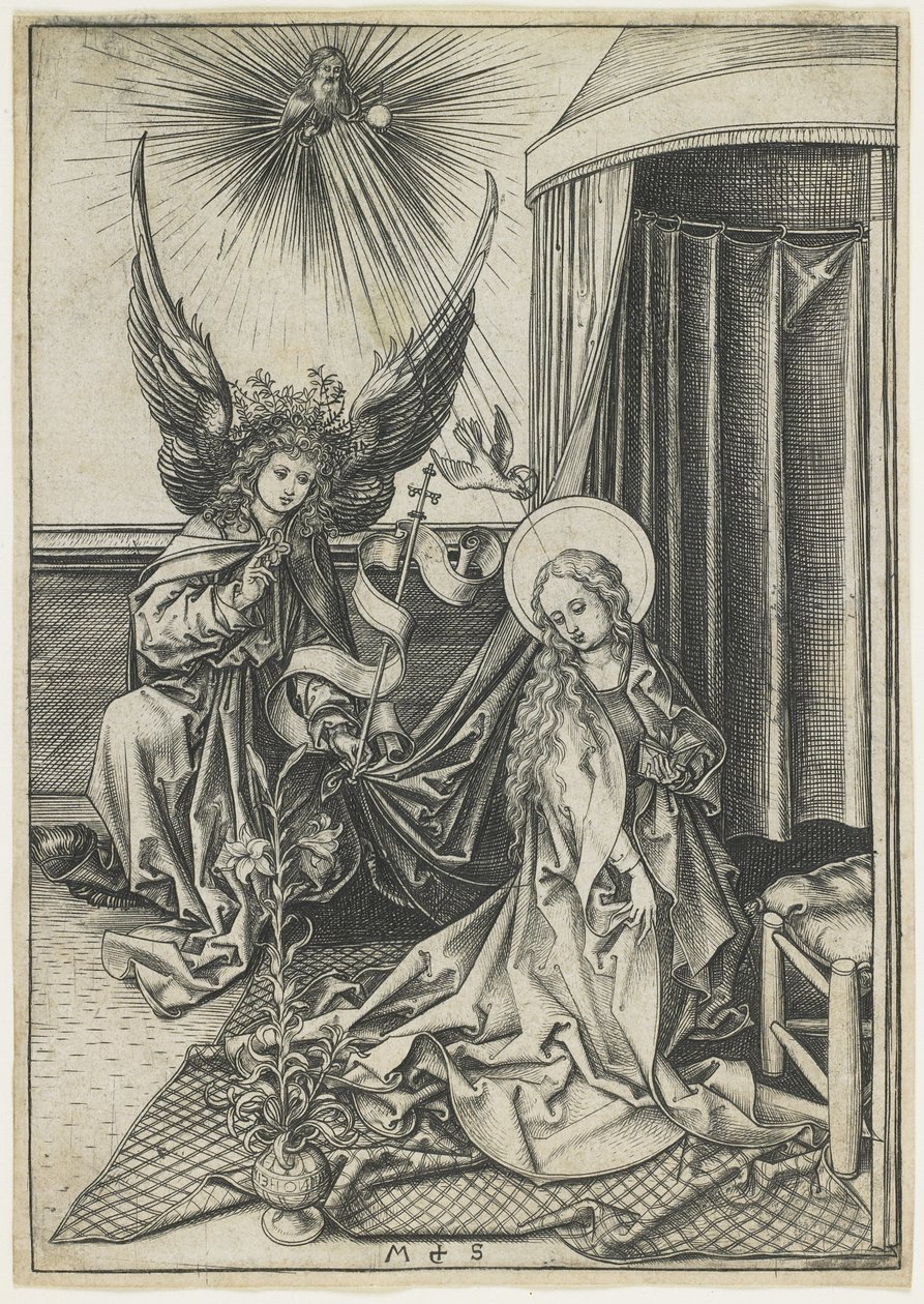 Duyuru, c. 1480 by Martin Schongauer