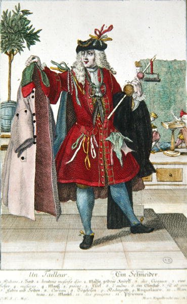 Terzi, c.1735 (renkli gravür) by Martin Engelbrecht