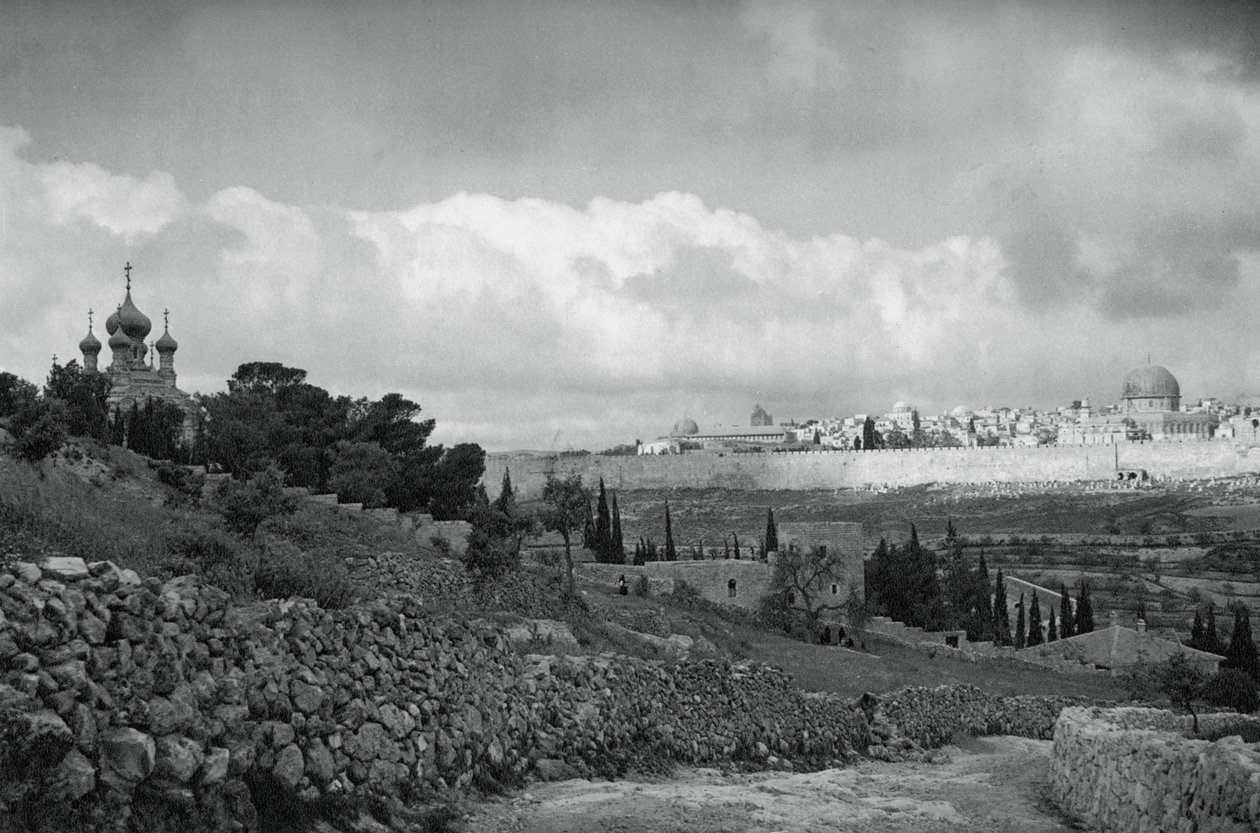 Kudüs ve Getsemani Bahçesi, 1937 by Martin Hurlimann