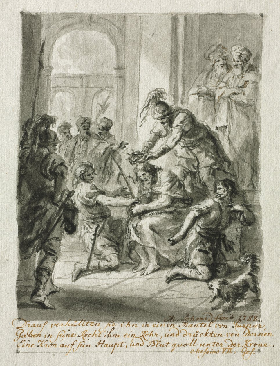 Dikenlerle Taçlandırılan İsa by Martin Johann Schmidt