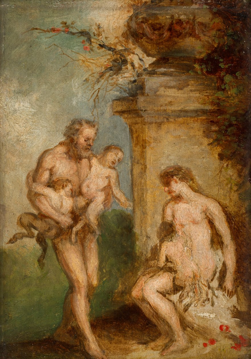 Satyr Çocukların Eğitimi by Martin Johann Schmidt