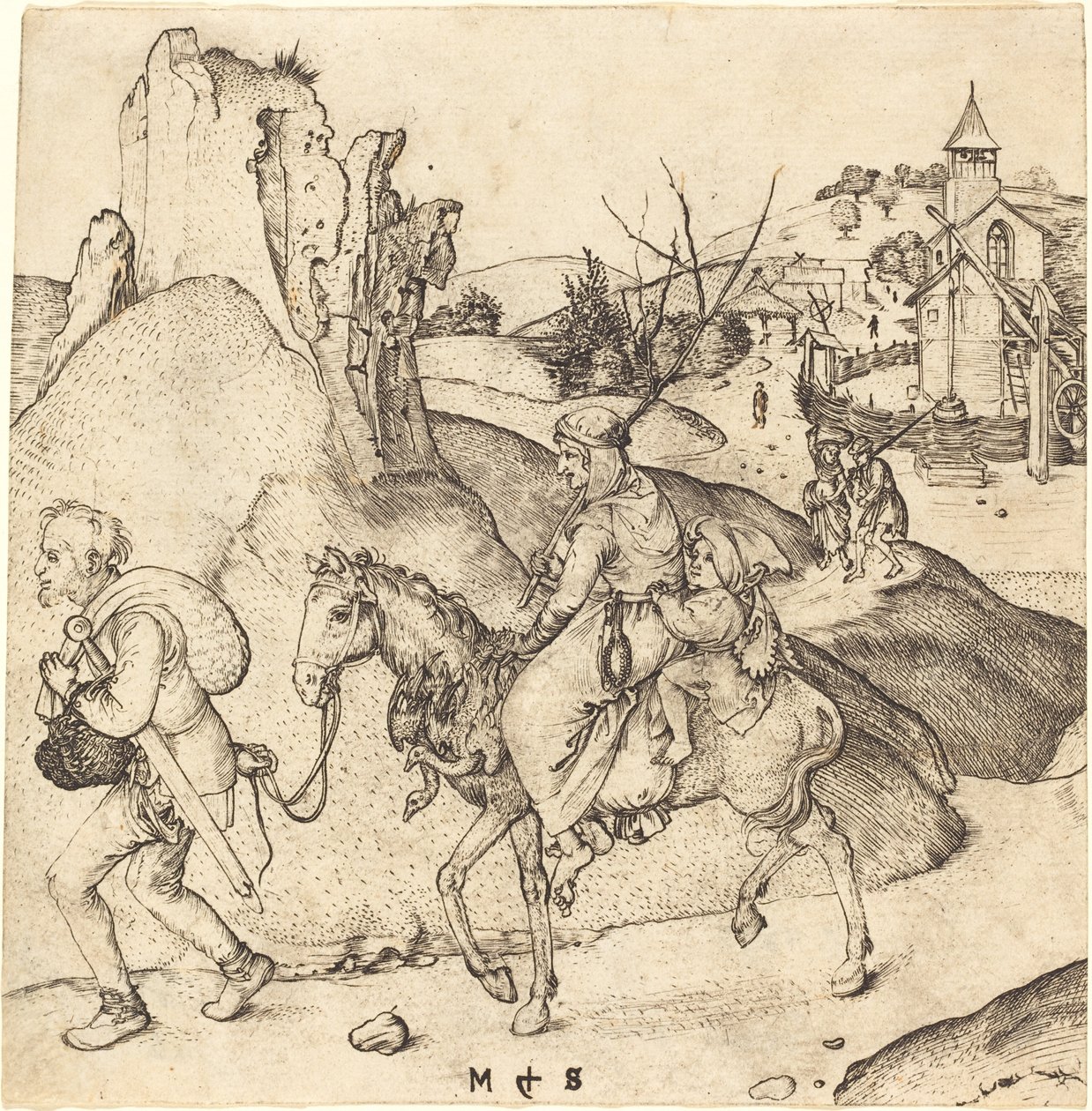 Köylü Ailesi Pazara Gidiyor by Martin Schongauer