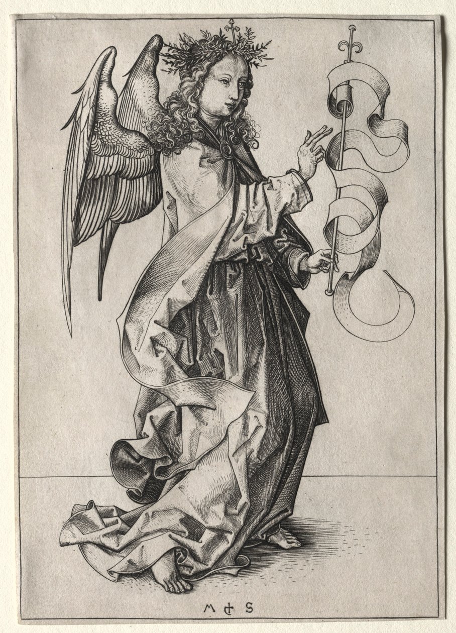 Müjde Meleği. by Martin Schongauer
