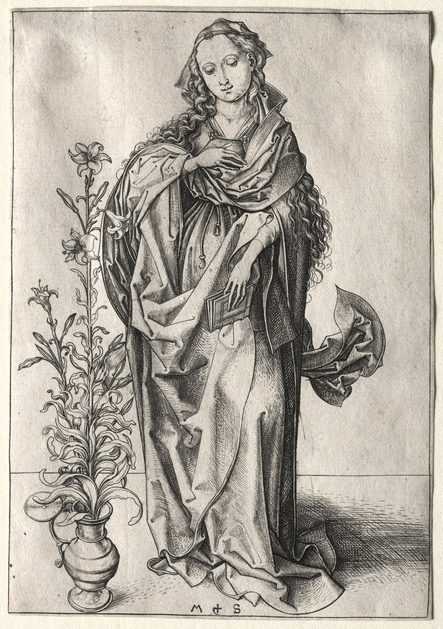 Müjdenin Bakiresi by Martin Schongauer
