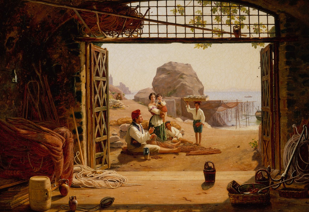 Neopolitan Balıkçılar Ailesi by Martinus Rorbye