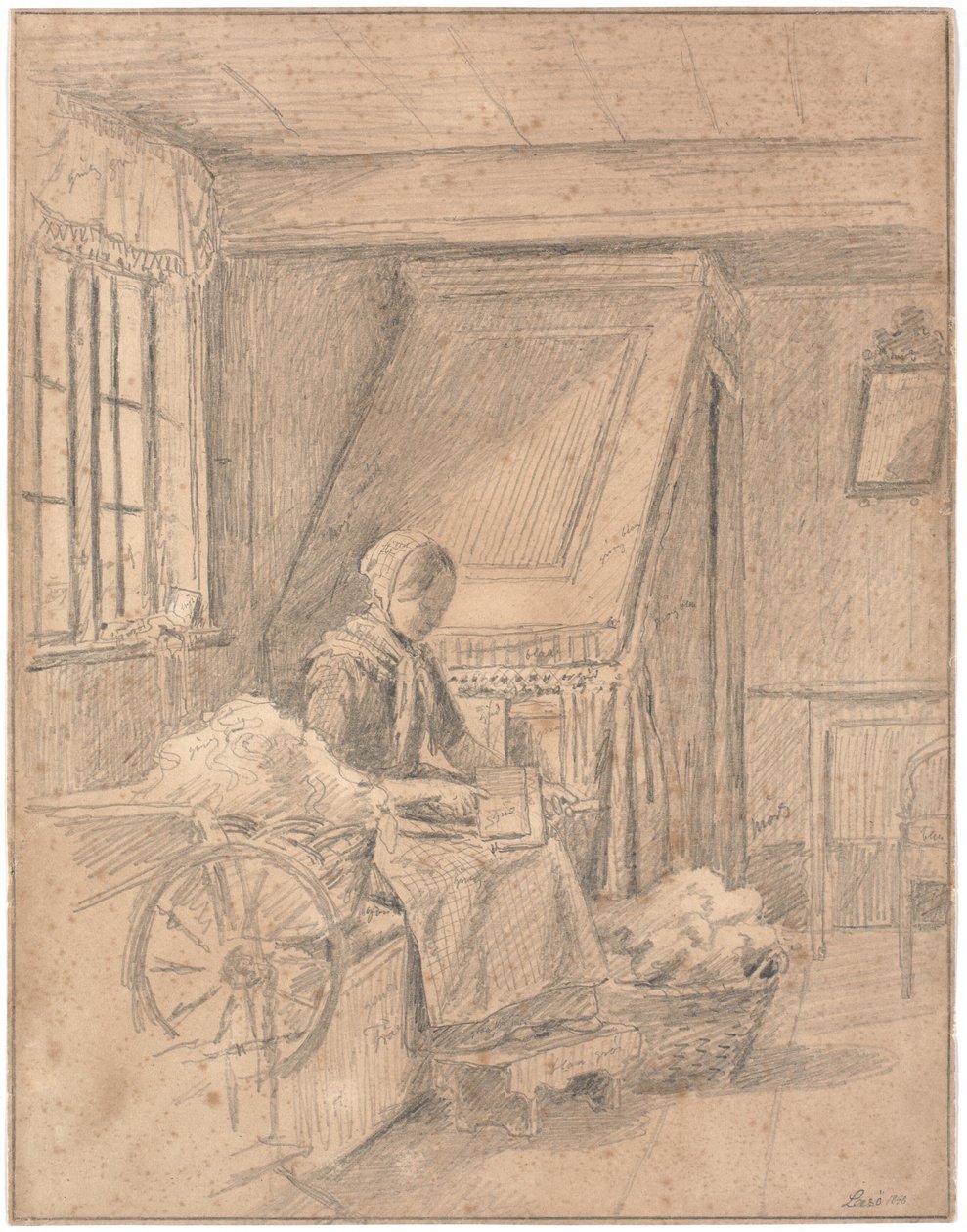 Yün eşleme kız ile çiftlik evi by Martinus Rørbye