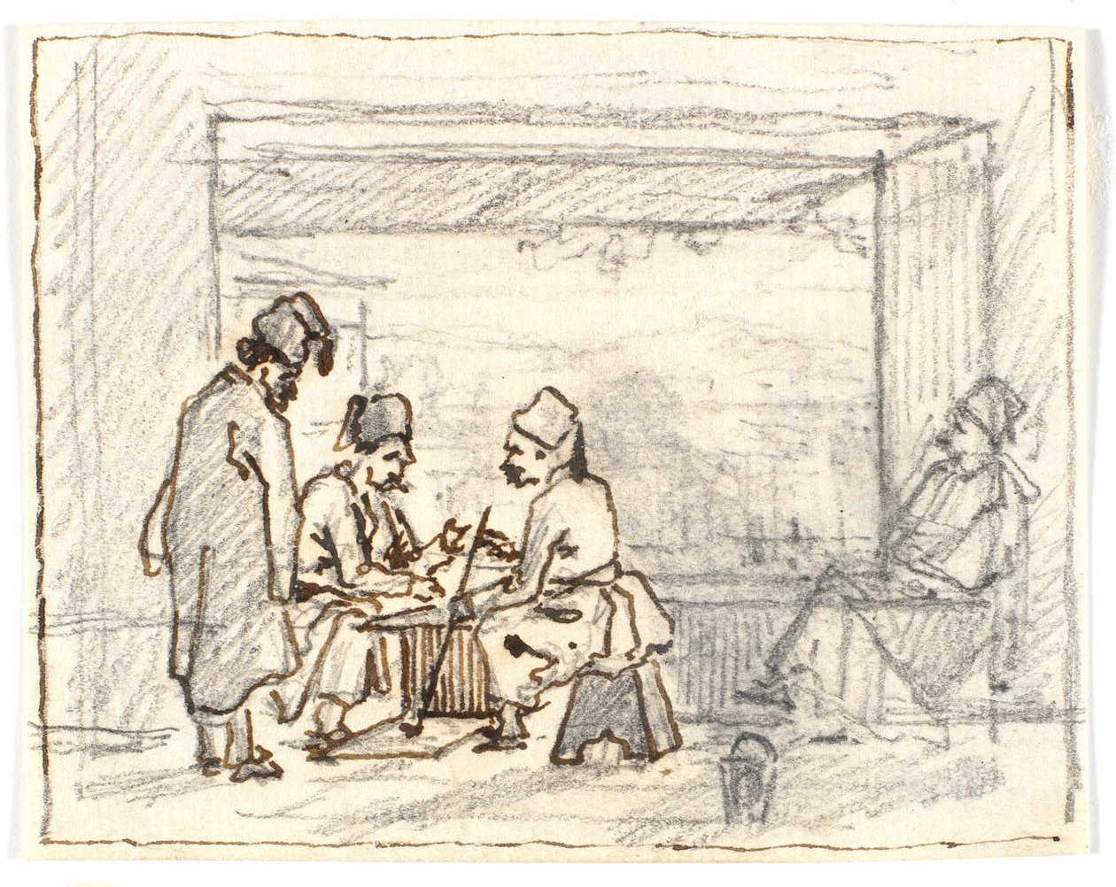 Tahta oynayan Doğulular by Martinus Rørbye