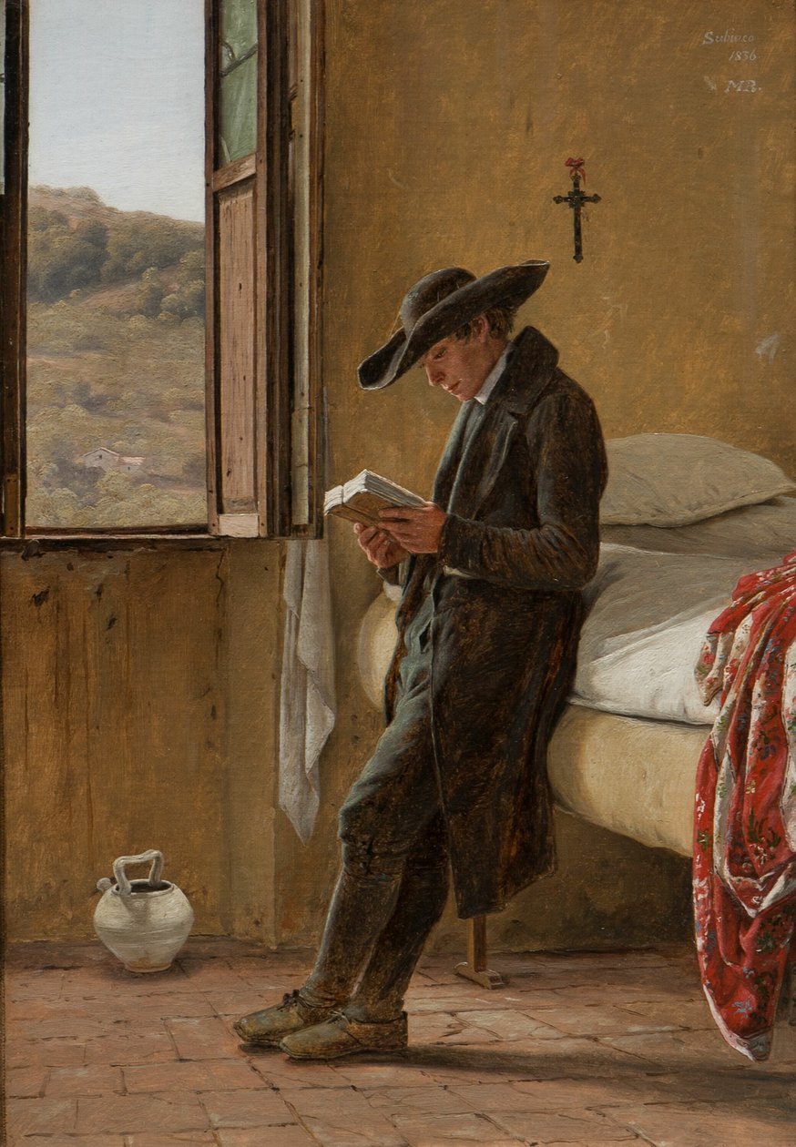 genç din adamı okuma by Martinus Rørbye