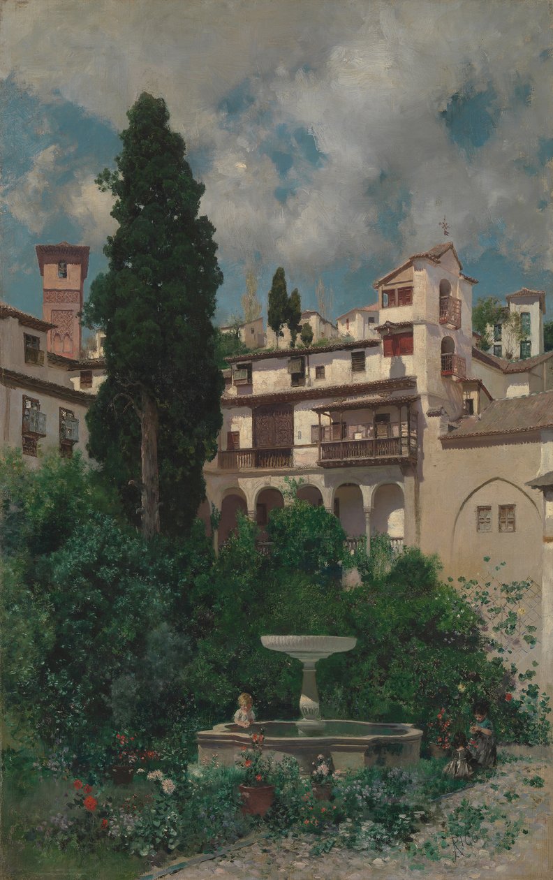 Bir İspanyol Bahçesi. by Martín Rico y Ortega