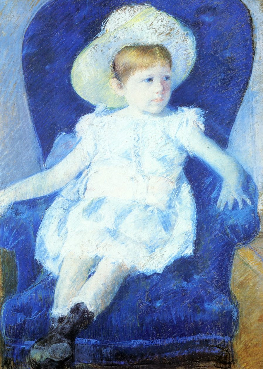 Elsie Mavi Sandalyede by Mary Cassatt