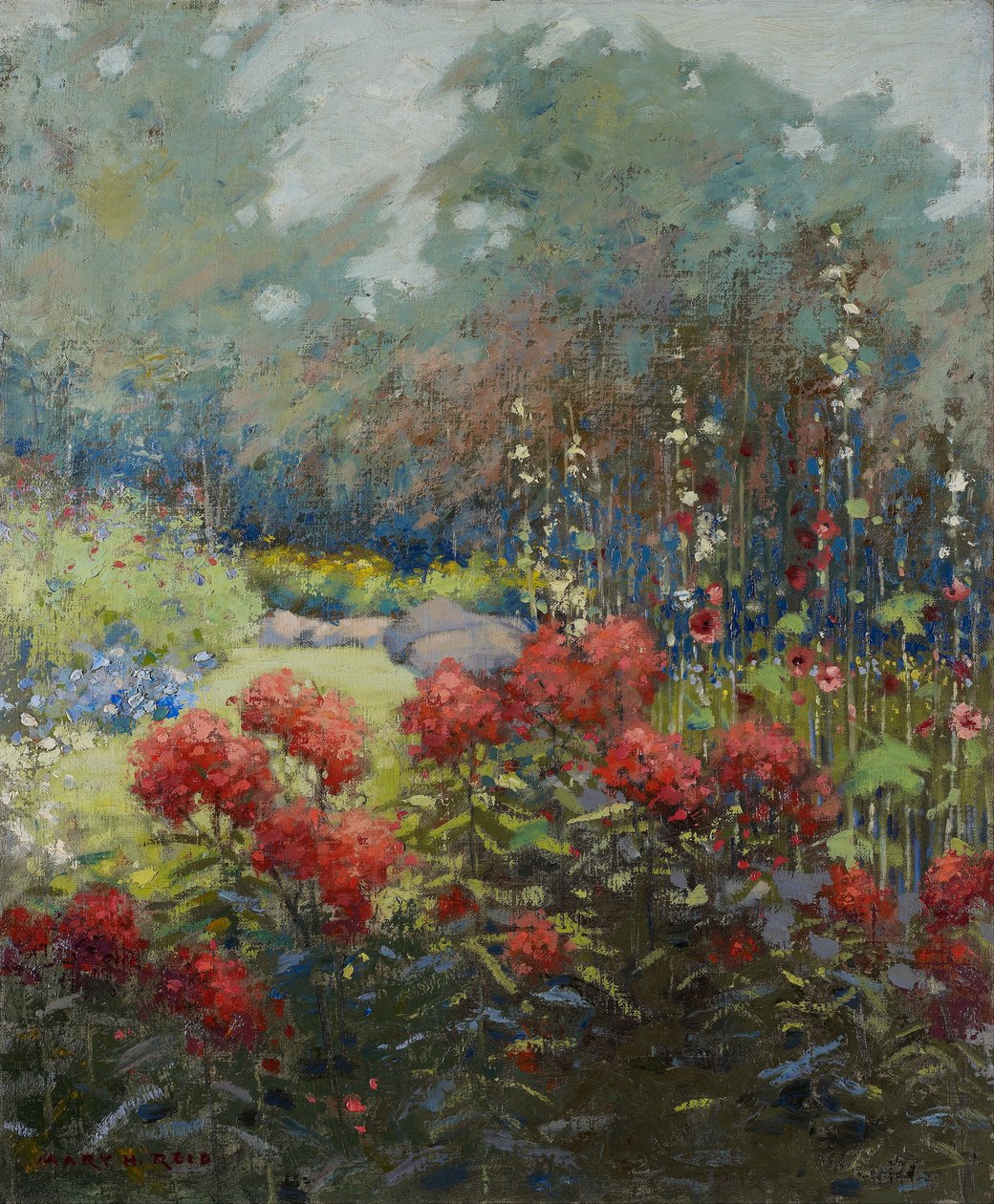 Eylül ayında bir bahçe by Mary Hiester Reid