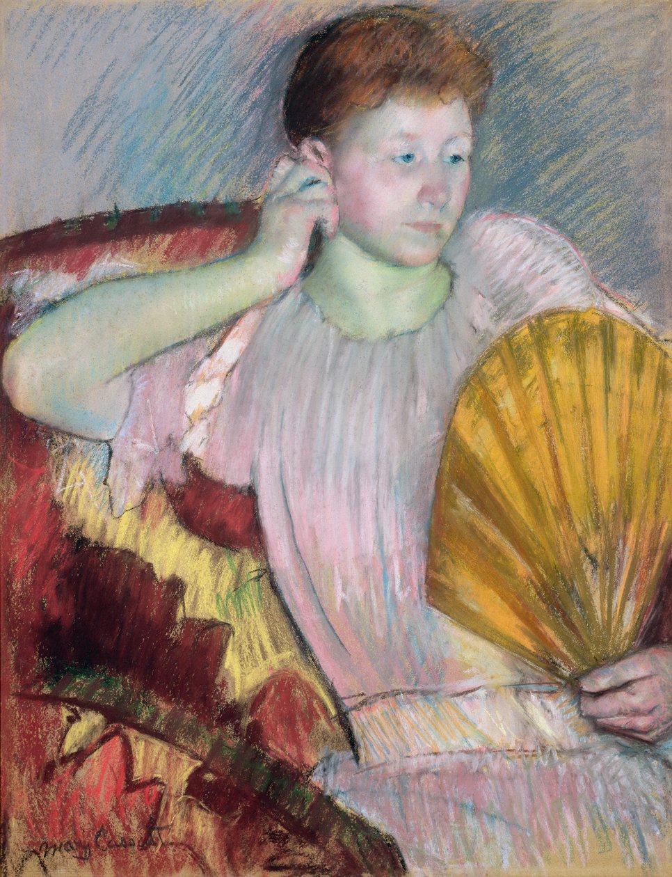 Tefekkür, 1891 (kağıt üzerinde pastel) by Mary Cassatt