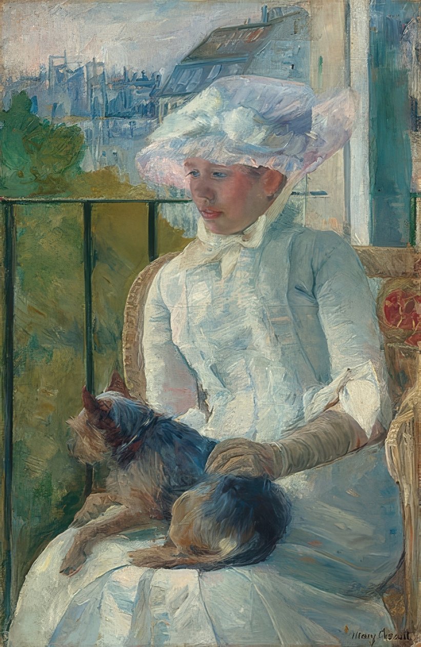 Penceredeki genç kız. 1883-84 civarında by Mary Cassatt