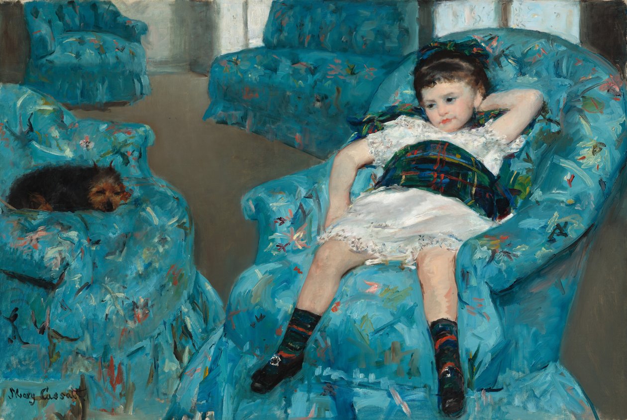 Mavi Koltuktaki Küçük Kız by Mary Cassatt