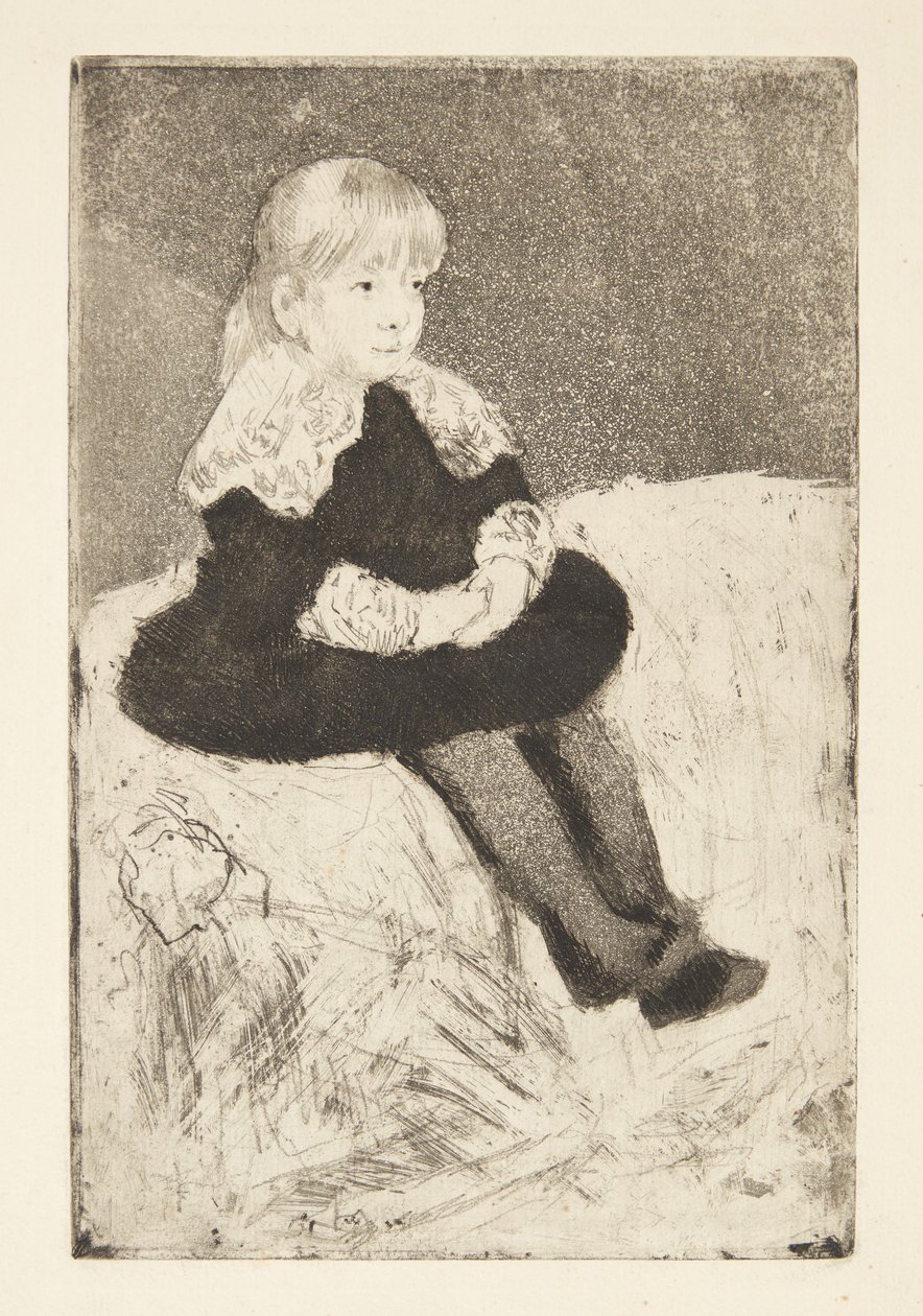 Kanepede oturan matmazel Luguet by Mary Cassatt