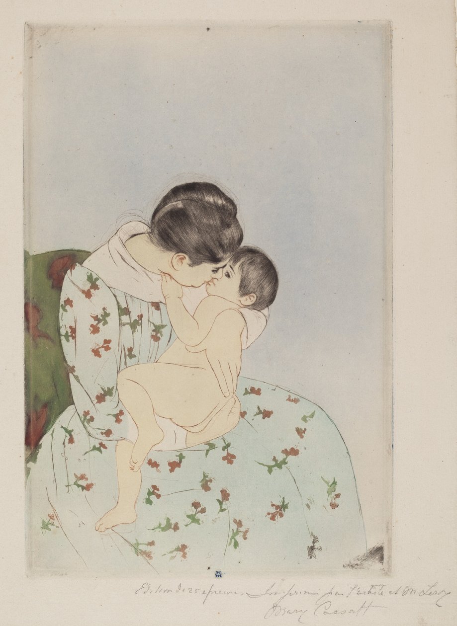 Annenin Öpücüğü, 1890-1891. by Mary Cassatt