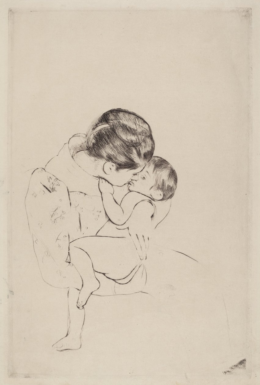 Annenin Öpücüğü, 1890-1891. by Mary Cassatt