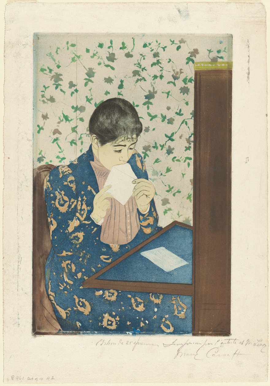 Mektup, 1890-1891. by Mary Cassatt