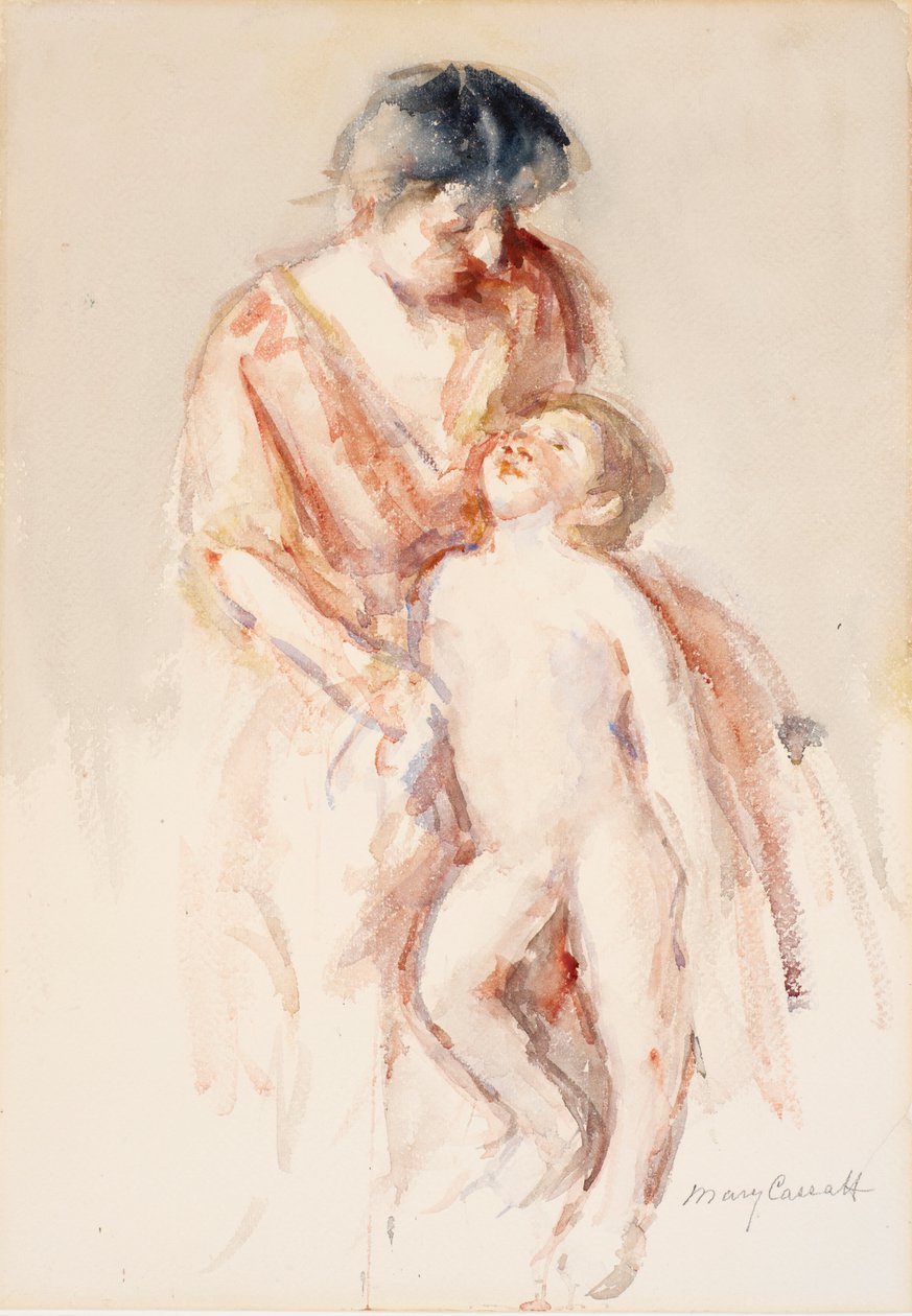 Solunda Çıplak Erkek Olan Kadın by Mary Cassatt