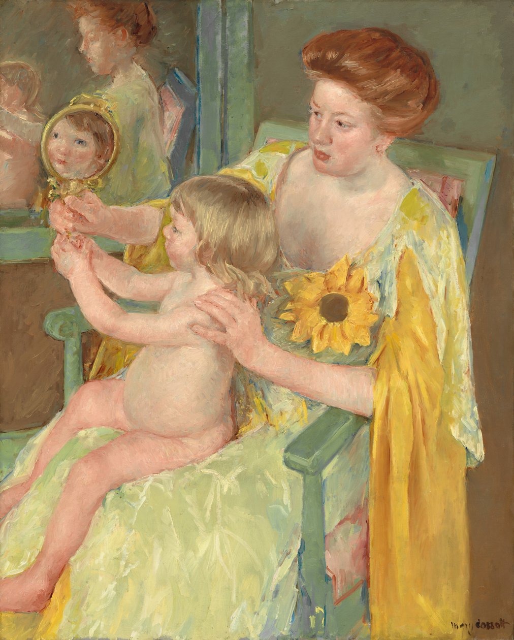 Ayçiçekli Kadın, c. 1905. by Mary Cassatt