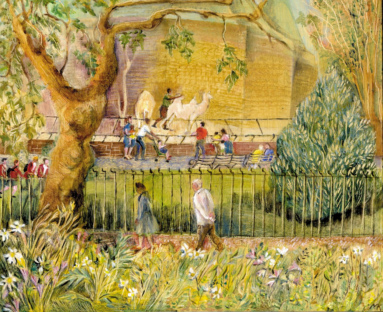 Londra Hayvanat Bahçesi, Develer, 2003 (gemide yağ) by Mary Kuper
