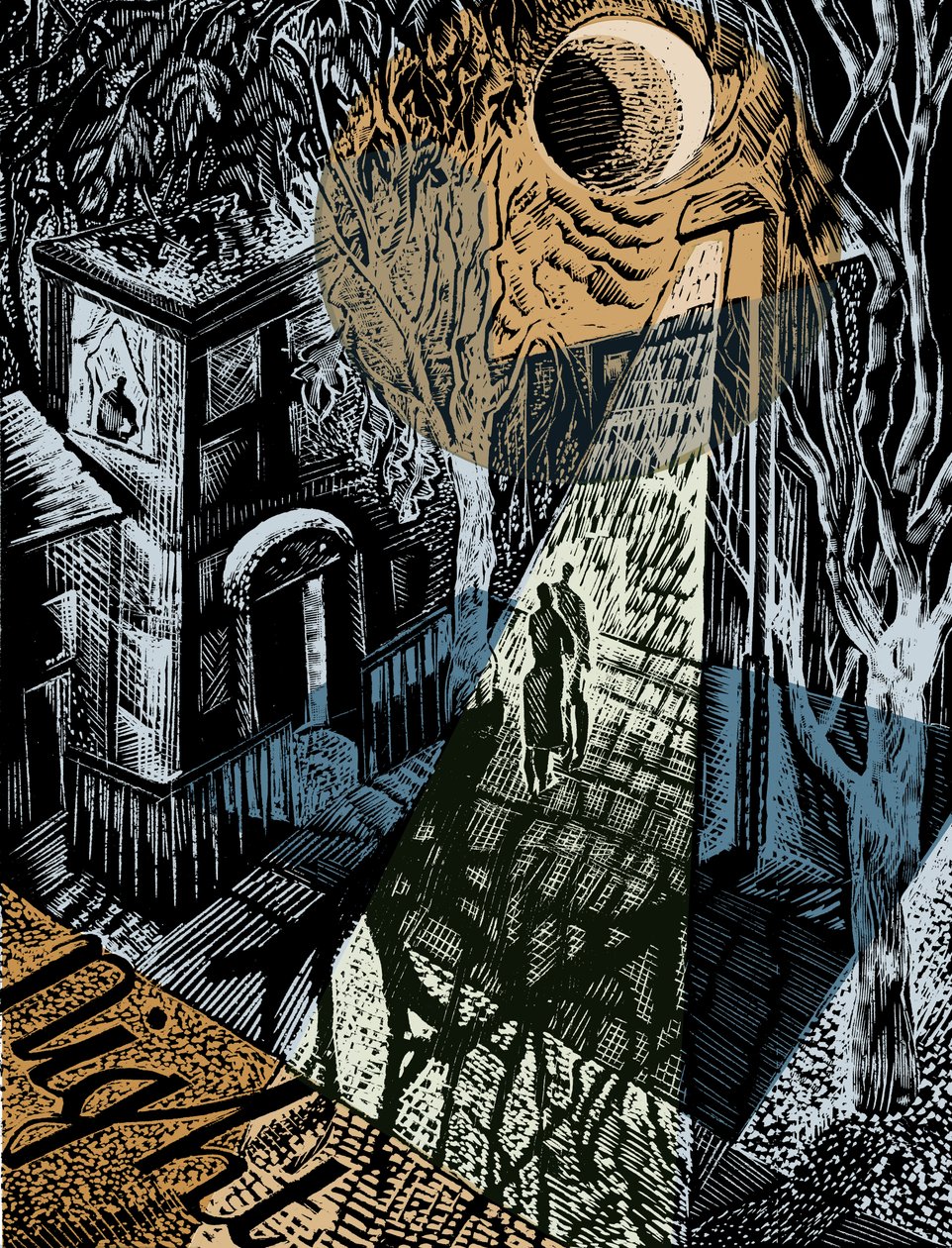 Gece, 2016 (vinil gravür) by Mary Kuper
