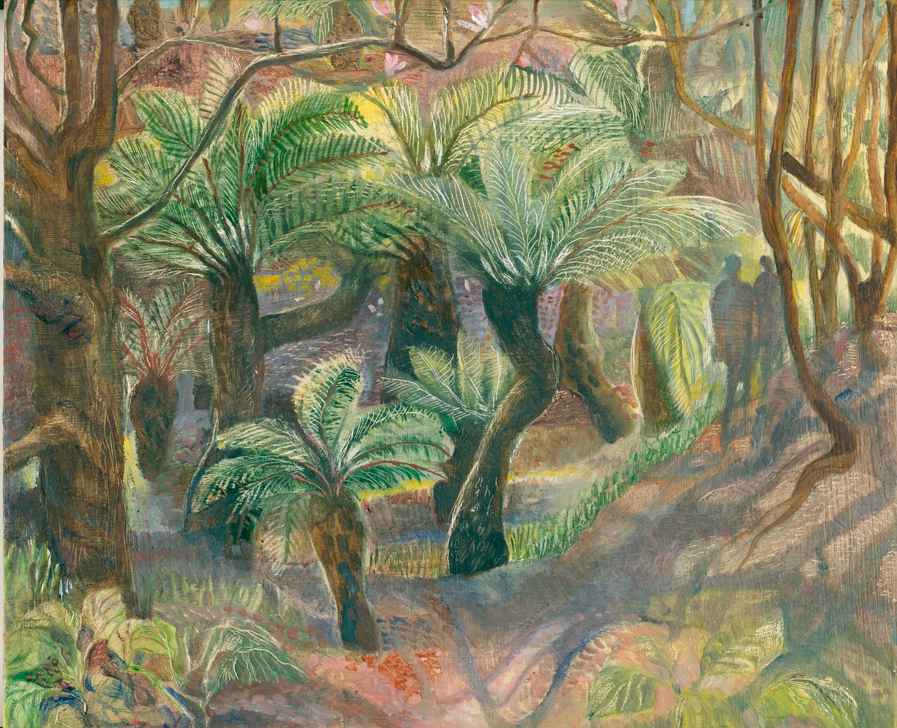 Ağaç eğrelti otları, Trewidden, 2012 (gemide yağ) by Mary Kuper