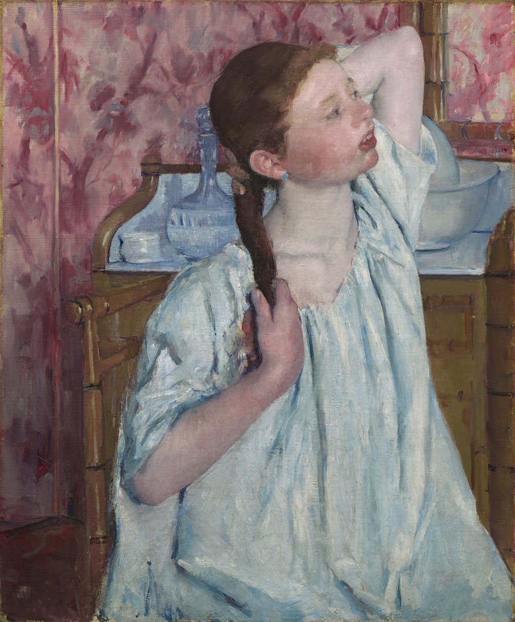 Saçını Düzenleyen Kız by Mary Stevenson Cassatt