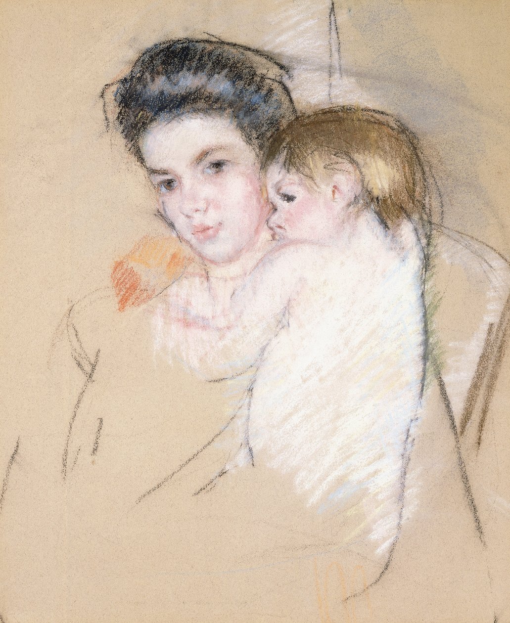 anne ve çıplak çocuk, by Mary Cassatt
