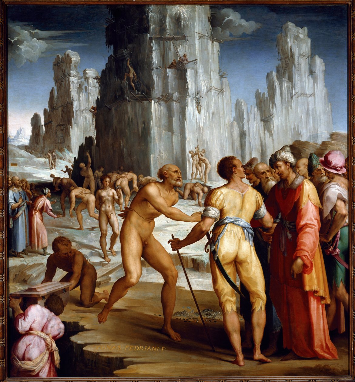 Elmas Madenciliği Çalışması. (Tablo by Maso da San Friano