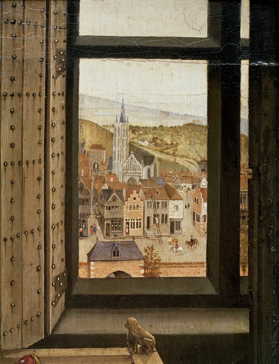 Ateş Perdesinden Önce Bakire ve Çocuk, c.1440 (30033 detayı) by Master of Flémalle