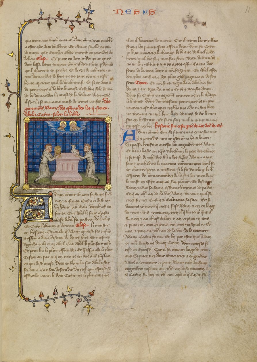 Cain ve Abel Hediyeler Sunuyor by Master of Jean