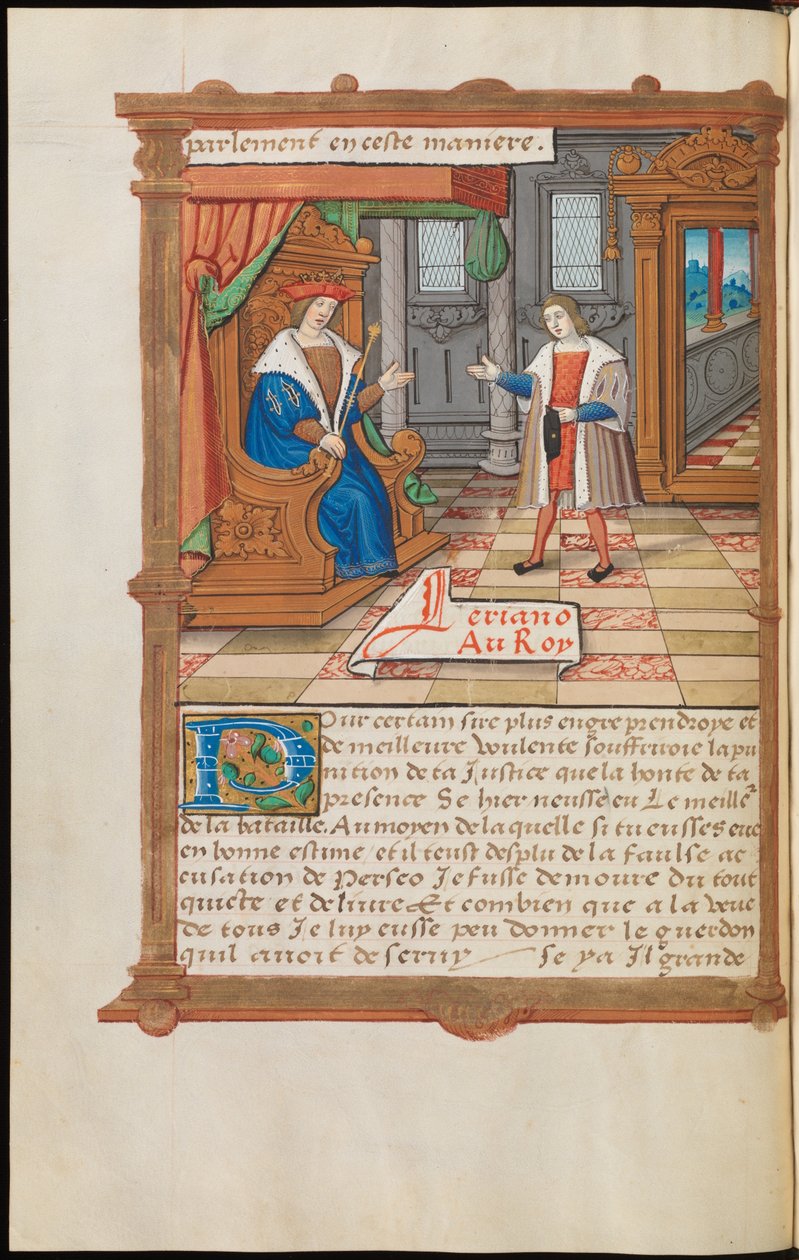 Kralın önünde Lérian by Master of Paris