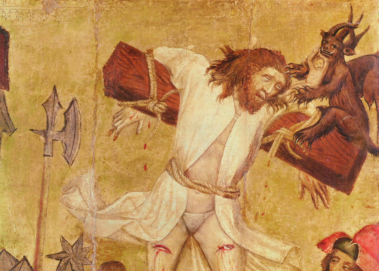 Çarmıha Gerilme, c.1420 (detay) (ahşap üzerine tempera) by Master of Raigern