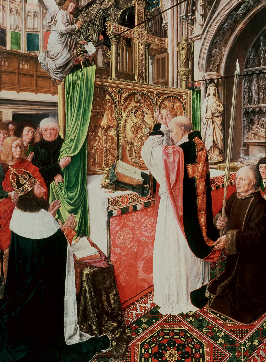 St. Giles Kütlesi, c.1500 (meşe üzerinde yağ ve yumurta sıcaklığı) by Master of St. Giles
