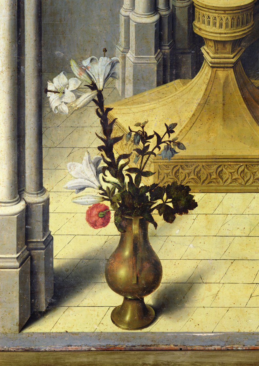 Blómavasi. c.1445 (smáatriði 26541) by Master of the Aix Annunciation