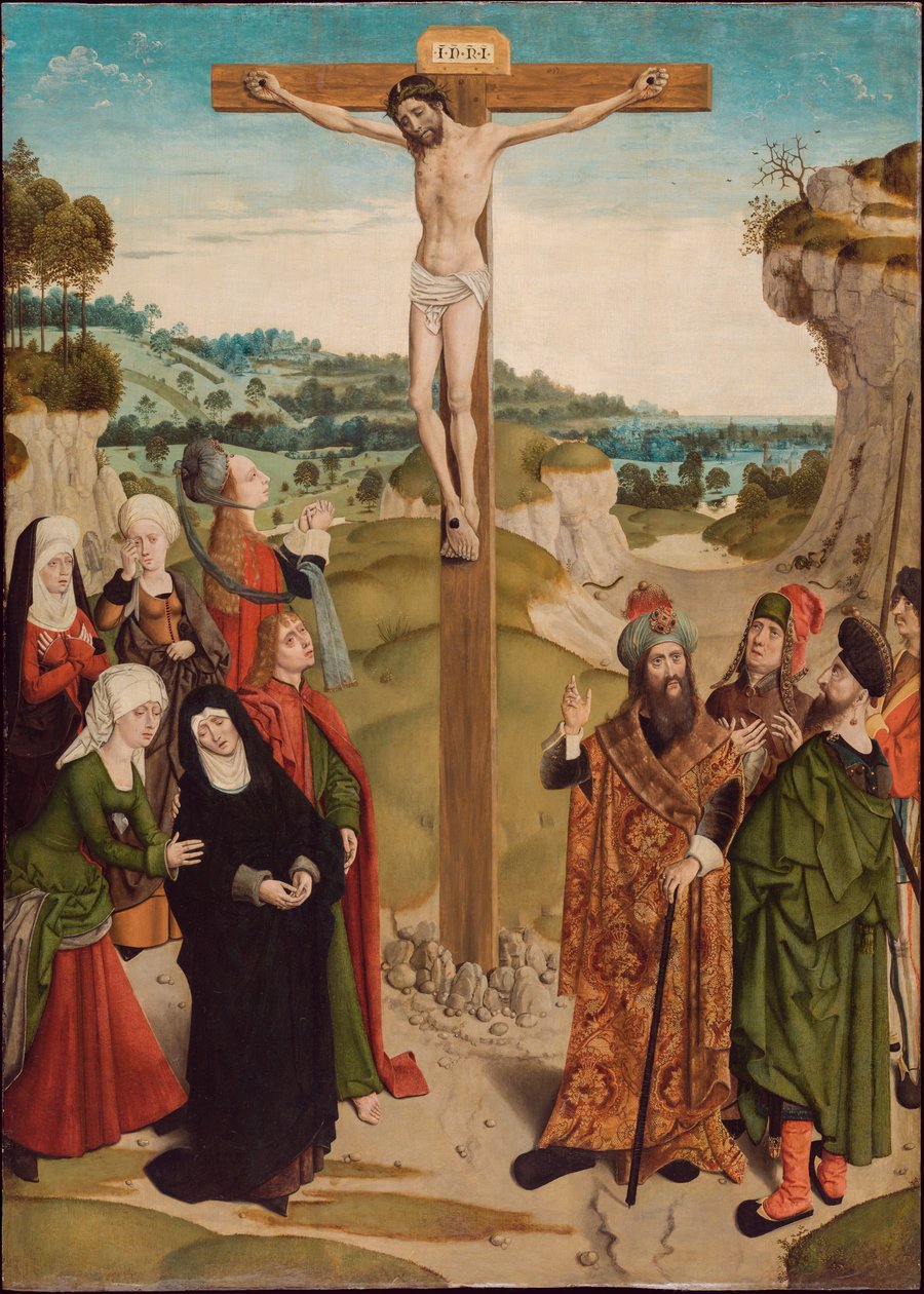Çarmıha germe, c.1485 (panelde tempera) by Master of the Tiburtine Sibyl
