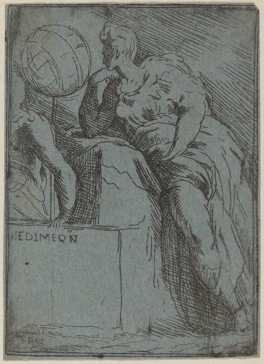 Endymion by Master F.P. after Parmigianino