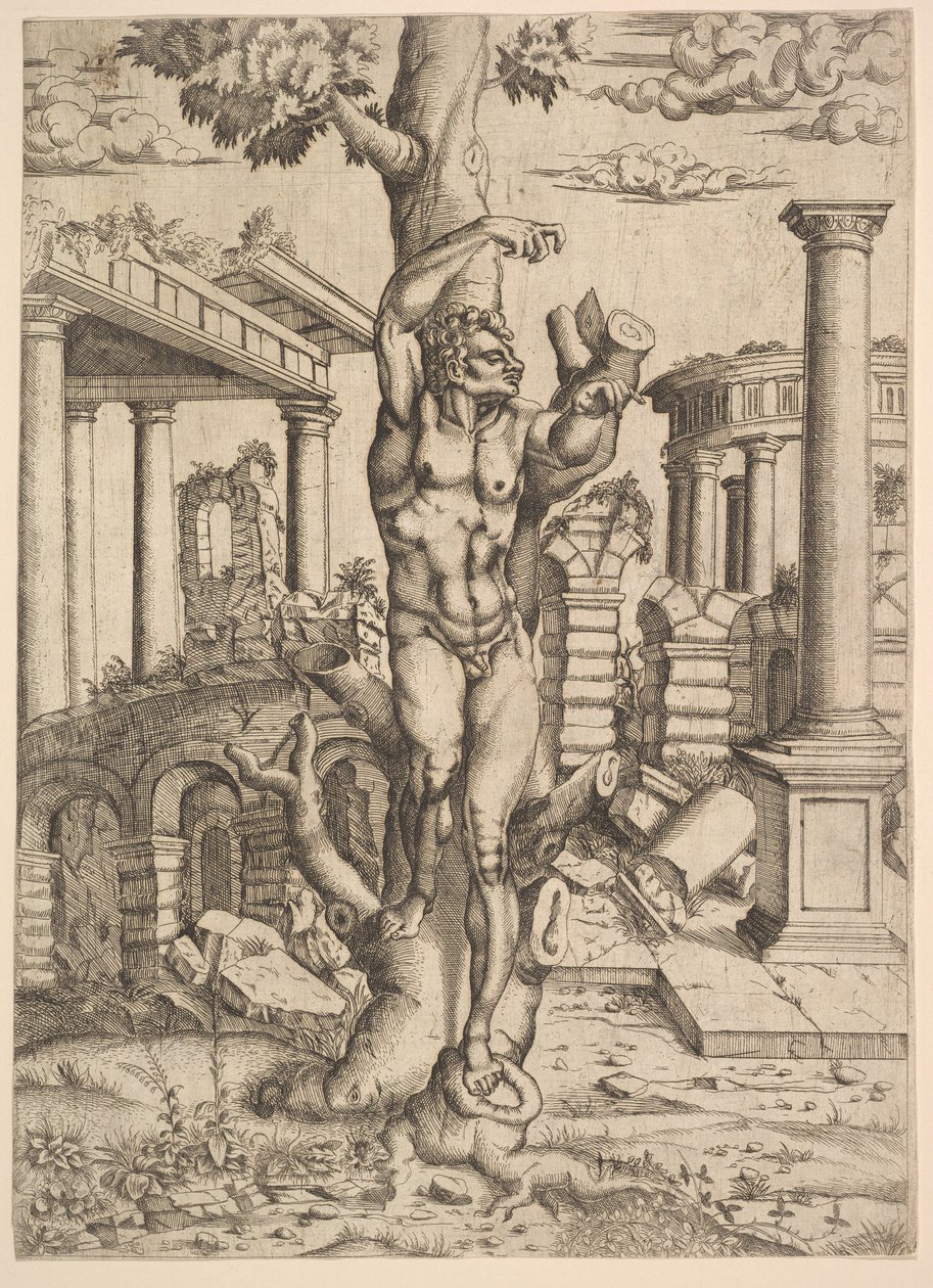 Ağaca Karşı Adam, ca. 1543-44. by Master IQV
