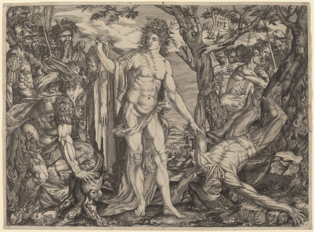 Apollon ve Marsyas by Master MF