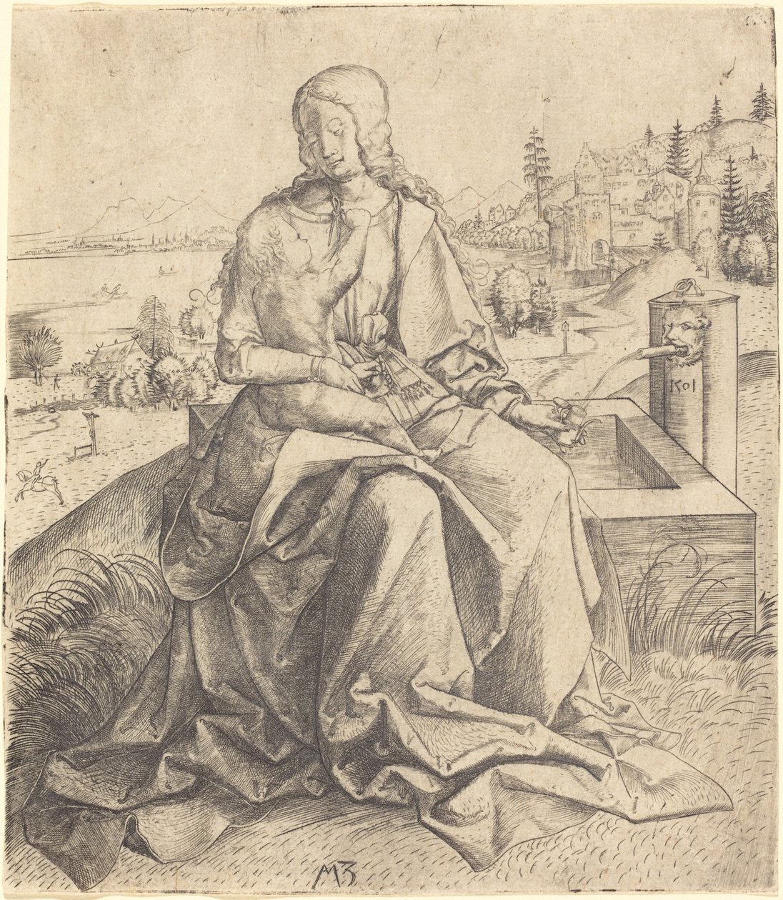 Çeşmede Madonna ve Çocuk by Master MZ