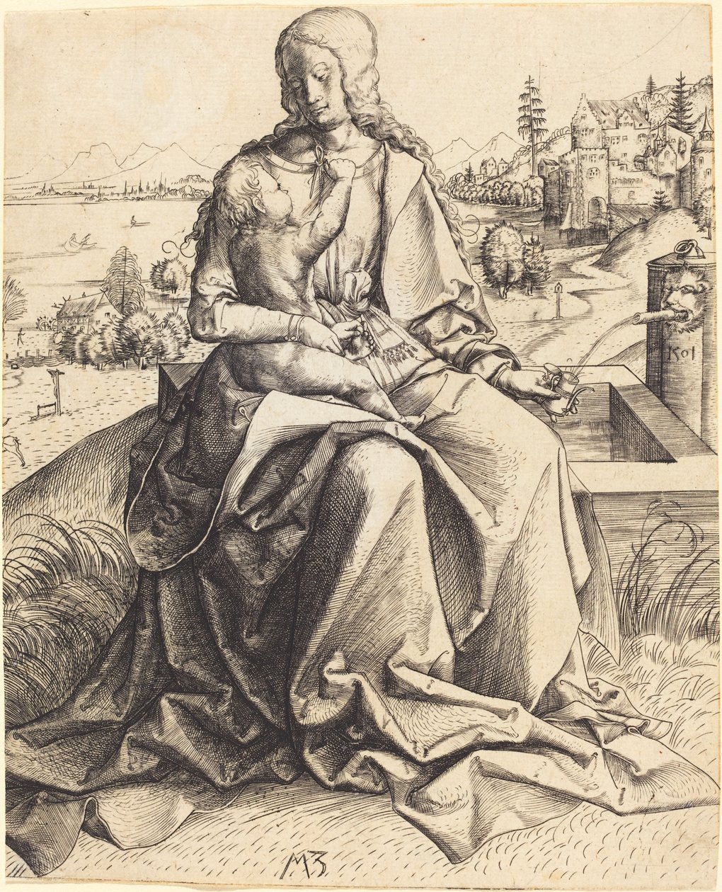 Çeşmede Madonna ve Çocuk by Master MZ