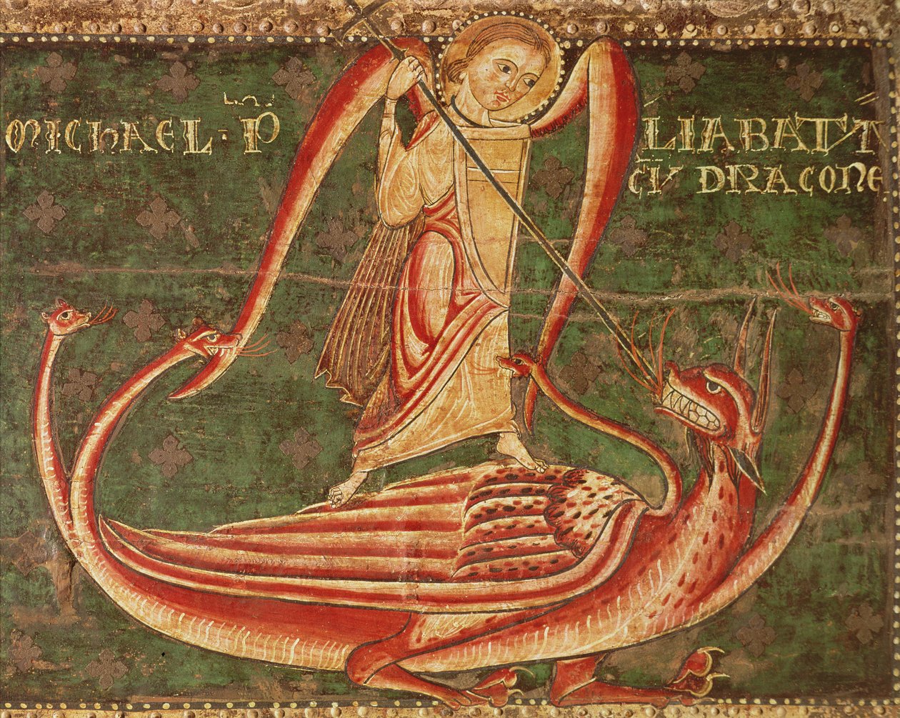 Ejderha ile savaşan Aziz Michael by Master of Llussà